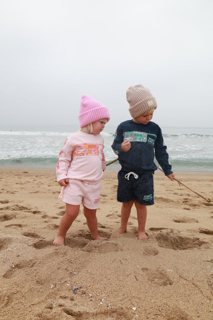 Girls Retro Coastal Surf Club - Pink - Tuck &amp; Char Co.