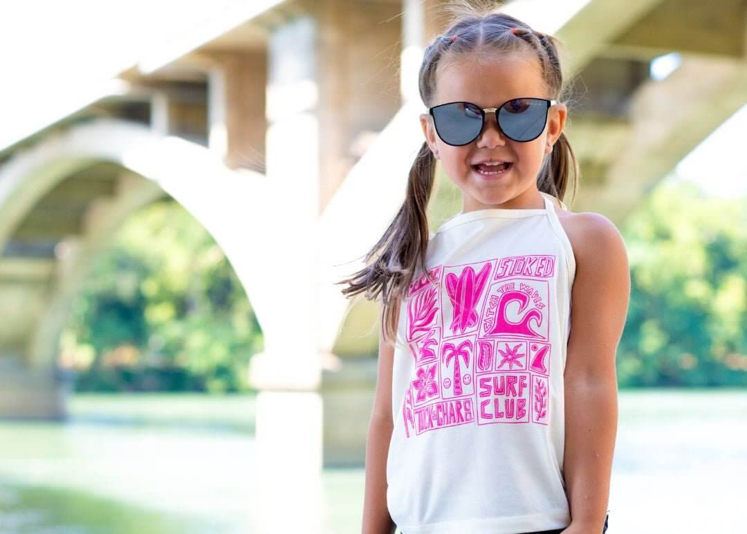 Girls Surf Club Halter Top- Cream - Tuck &amp; Char Co.