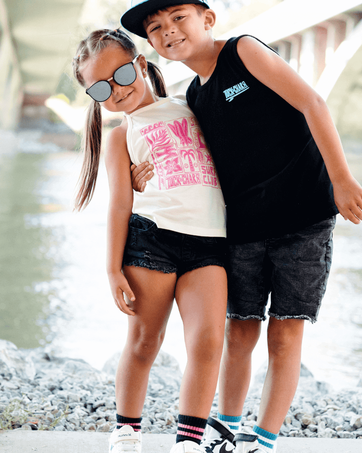 Girls Surf Club Halter Top- Cream - Tuck &amp; Char Co.
