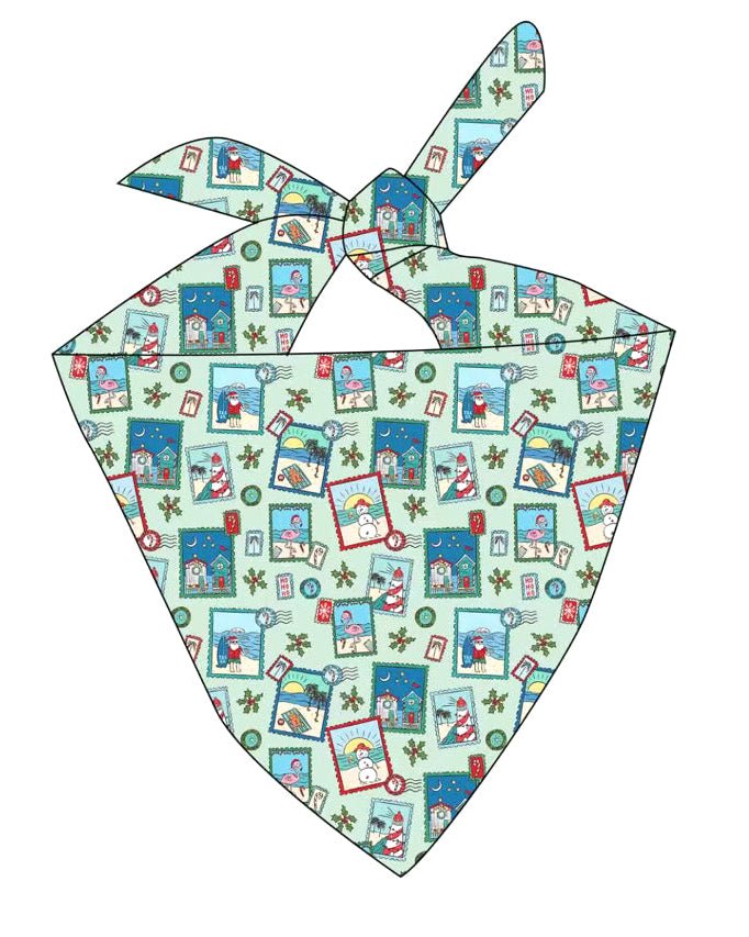 Green Coastal Bamboo Dog Bandana - Tuck & Char Co.