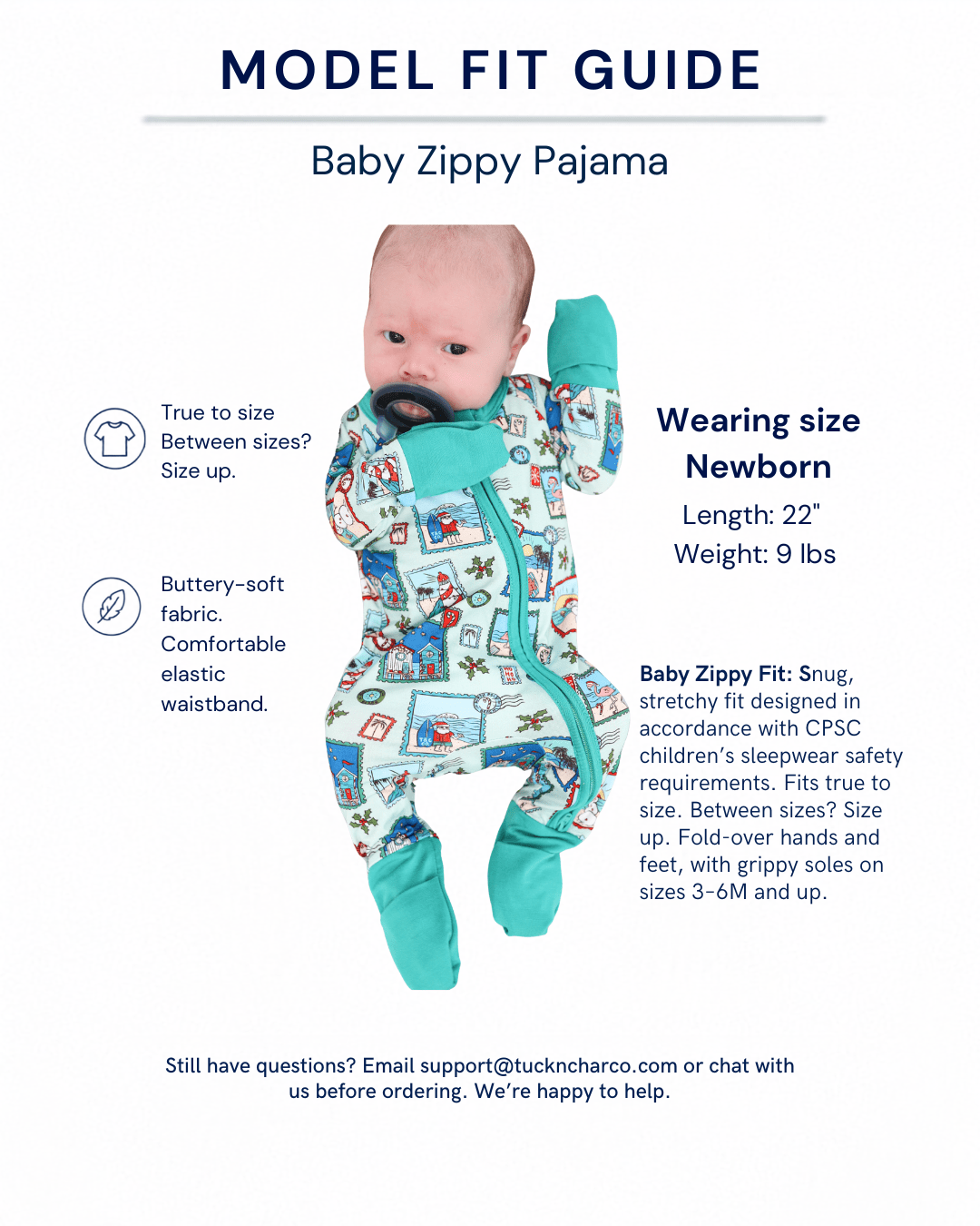 Green Coastal Postcards Baby Zippy Pajamas - Tuck &amp; Char Co.