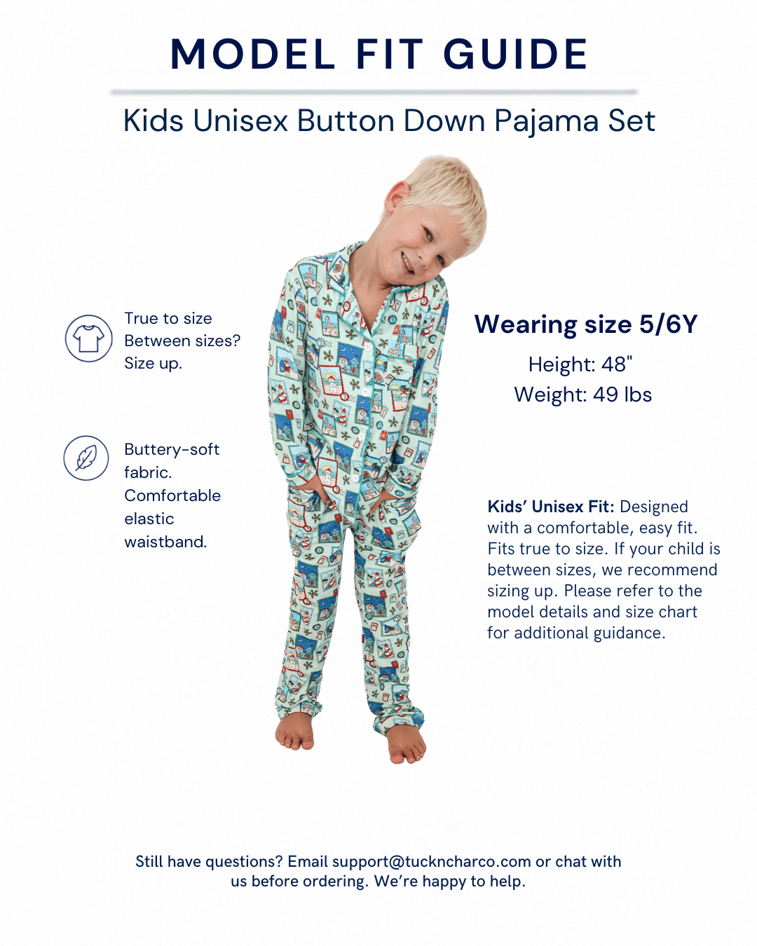 Green Coastal Postcards Kids Unisex Button Down Pajama Set - Tuck &amp; Char Co.