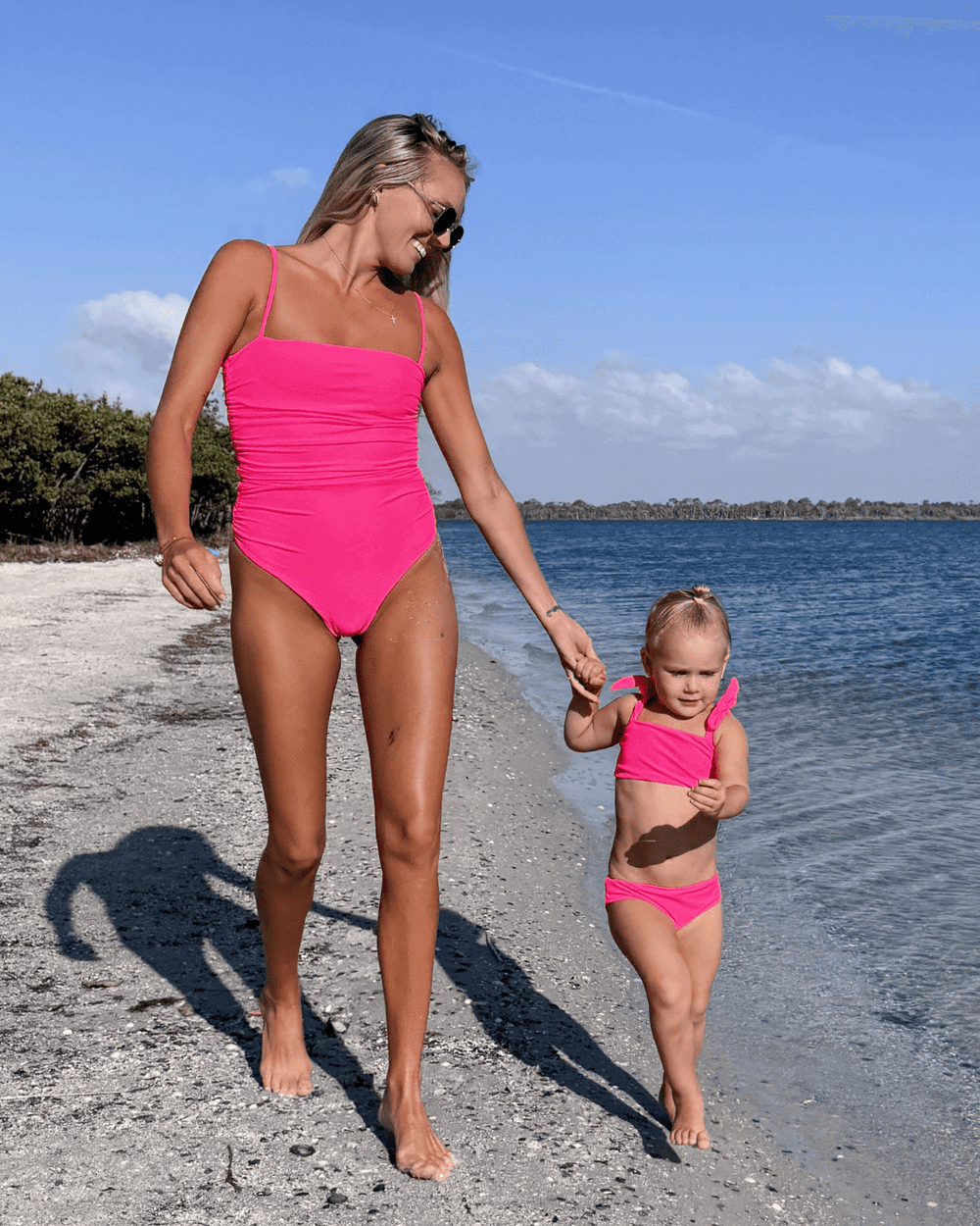 Hi-Viz Neon Pink Girls Bikini Swimsuit - Tuck & Char Co.