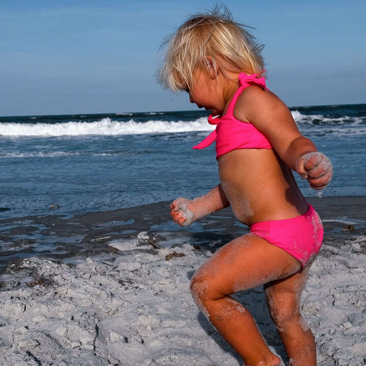 Hi-Viz Neon Pink Girls Bikini Swimsuit - Tuck &amp; Char Co.