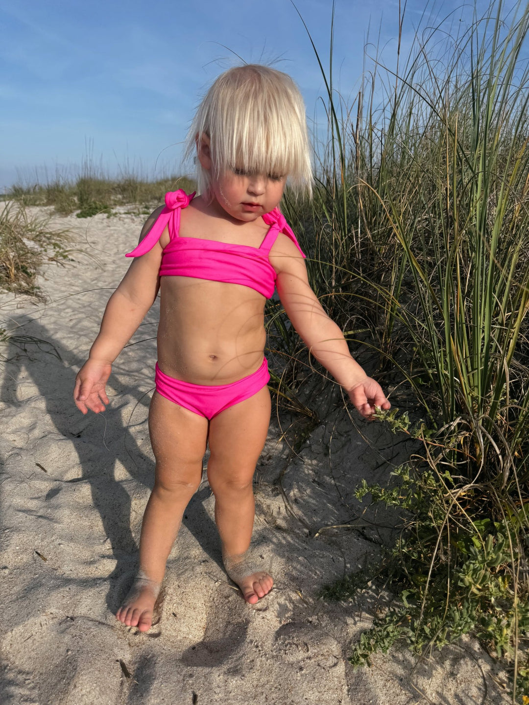 Hi-Viz Neon Pink Girls Bikini Swimsuit - Tuck &amp; Char Co.