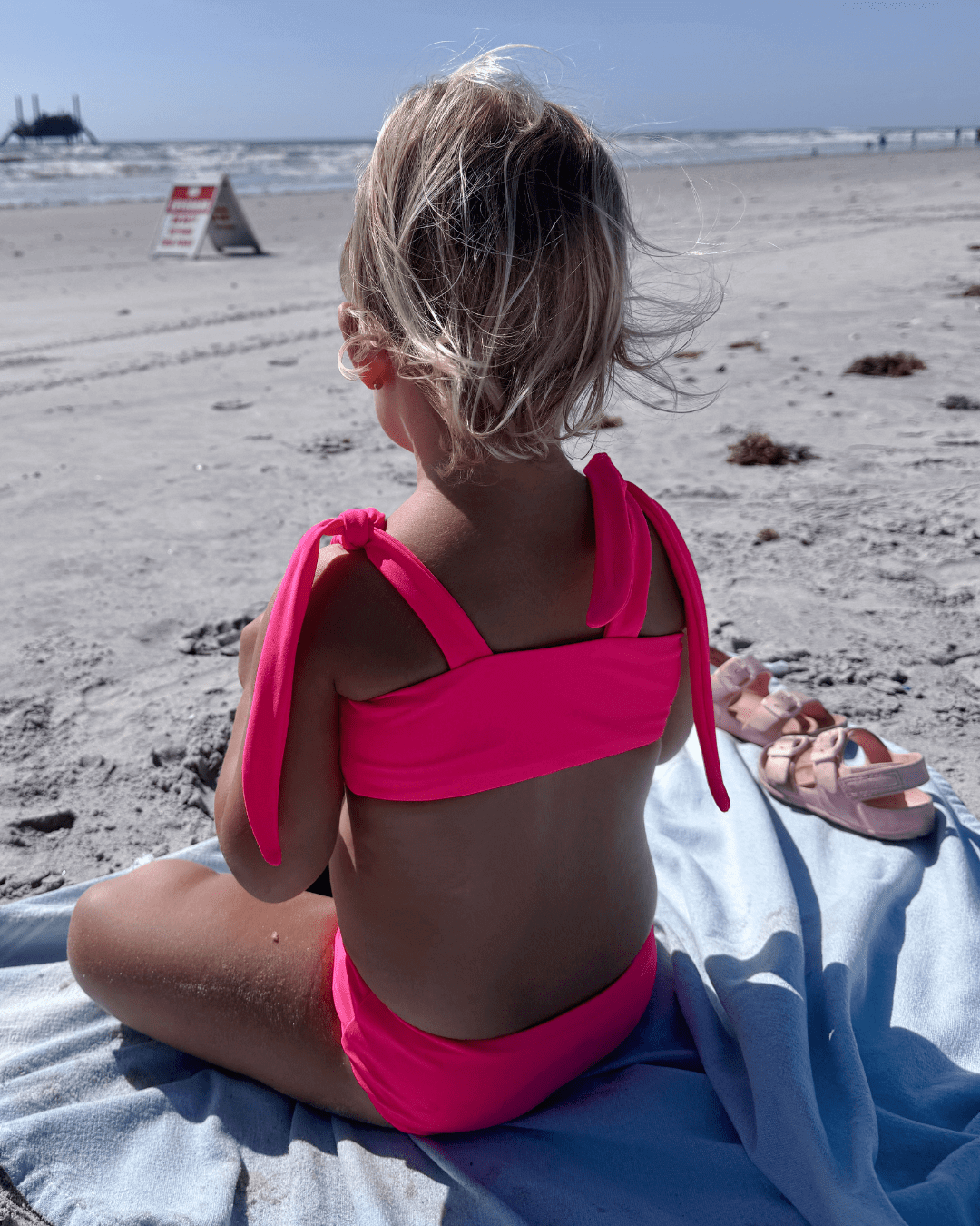 Hi-Viz Neon Pink Girls Bikini Swimsuit - Tuck &amp; Char Co.