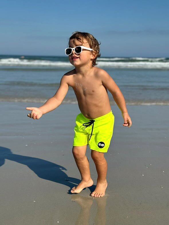 Hi-Viz Neon Yellow Boys Hybrid Boardshorts - Tuck &amp; Char Co.