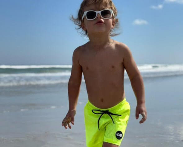 Hi-Viz Neon Yellow Boys Hybrid Boardshorts - Tuck &amp; Char Co.