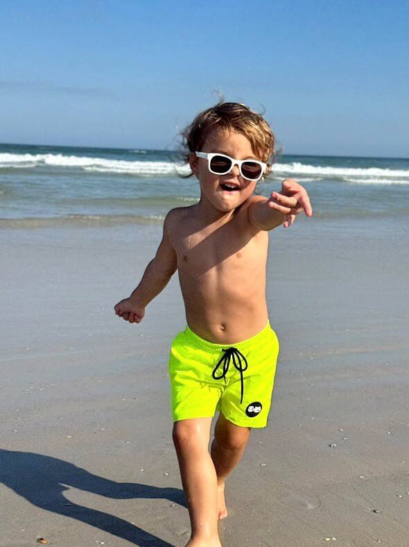 Hi-Viz Neon Yellow Boys Hybrid Boardshorts - Tuck &amp; Char Co.
