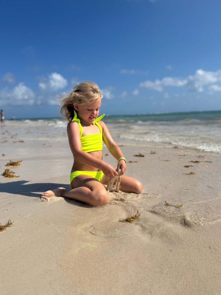 Hi - Viz Neon Yellow Girls Bikini Swimsuit - Tuck &amp; Char Co.