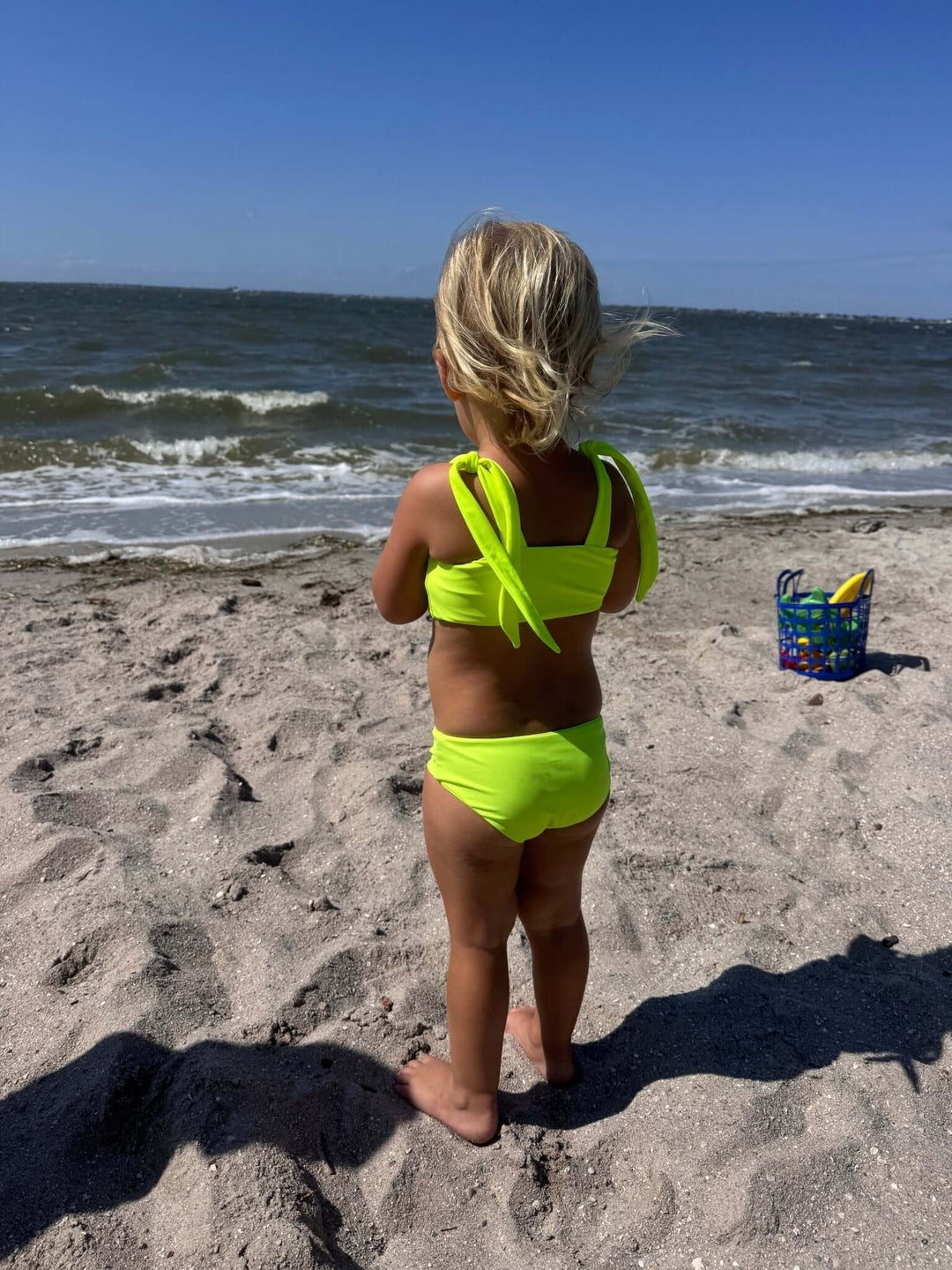 Hi-Viz Neon Yellow Girls Bikini Swimsuit - Tuck &amp; Char Co.