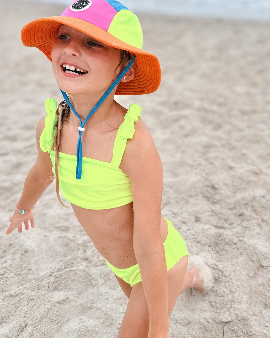Hi-Viz Neon Yellow Girls Bikini Swimsuit - Tuck & Char Co.