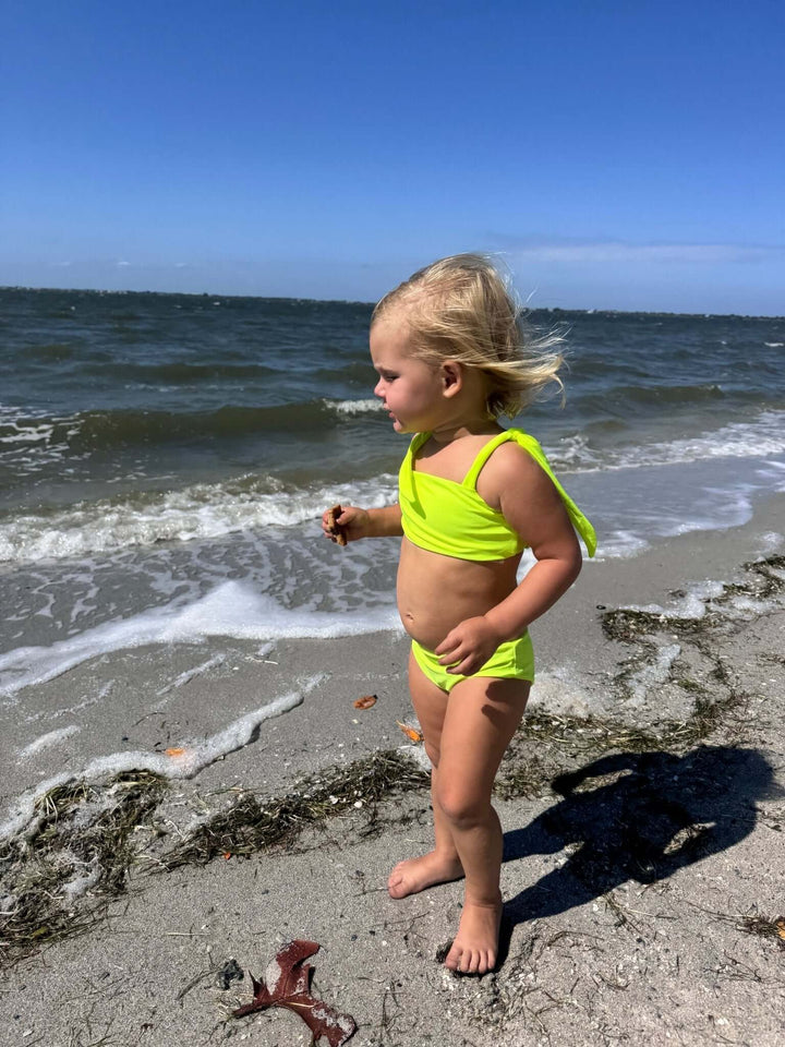 Hi-Viz Neon Yellow Girls Bikini Swimsuit - Tuck &amp; Char Co.