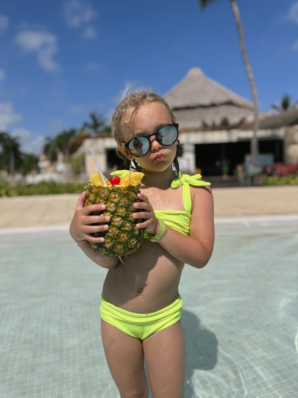 Hi-Viz Neon Yellow Girls Bikini Swimsuit - Tuck & Char Co.