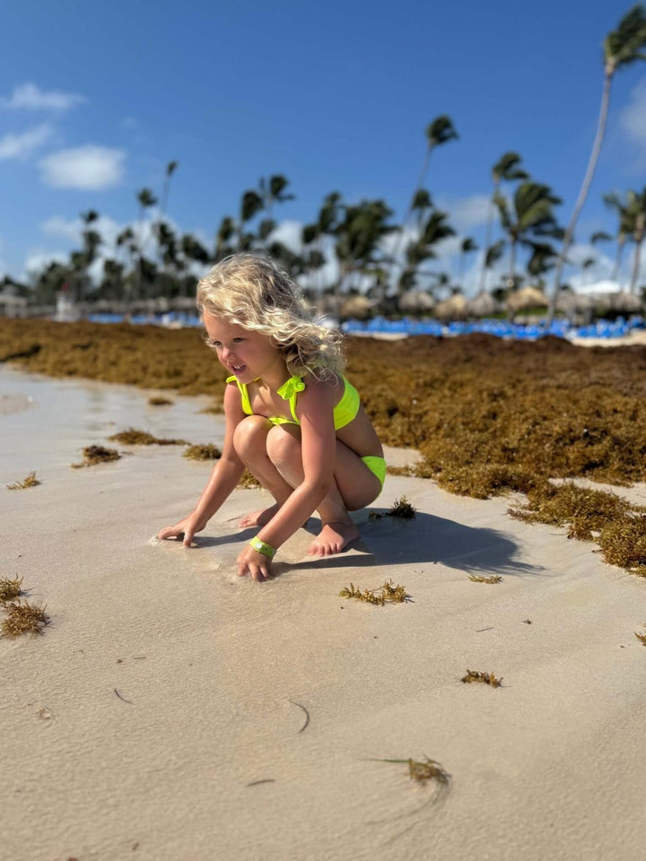 Hi-Viz Neon Yellow Girls Bikini Swimsuit - Tuck &amp; Char Co.