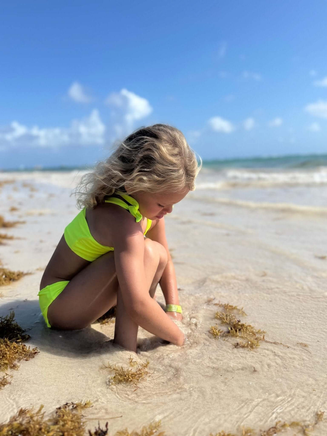 Hi-Viz Neon Yellow Girls Bikini Swimsuit - Tuck &amp; Char Co.