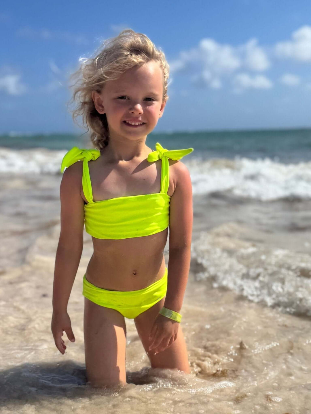Hi - Viz Neon Yellow Girls Bikini Swimsuit - Tuck &amp; Char Co.