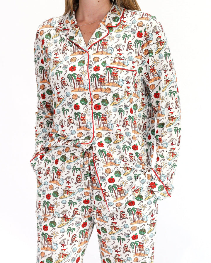 Jolly Waves Adult Unisex Button-Down Pajama Set - Tuck &amp; Char Co.