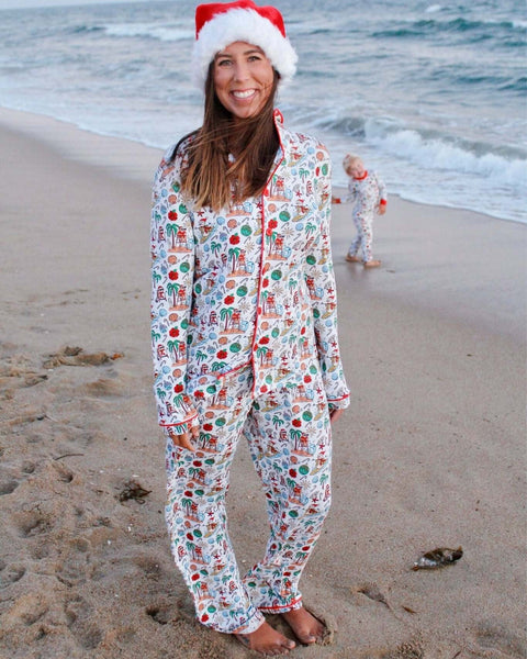 Jolly Waves Adult Unisex Button-Down Pajama Set - Tuck & Char Co.