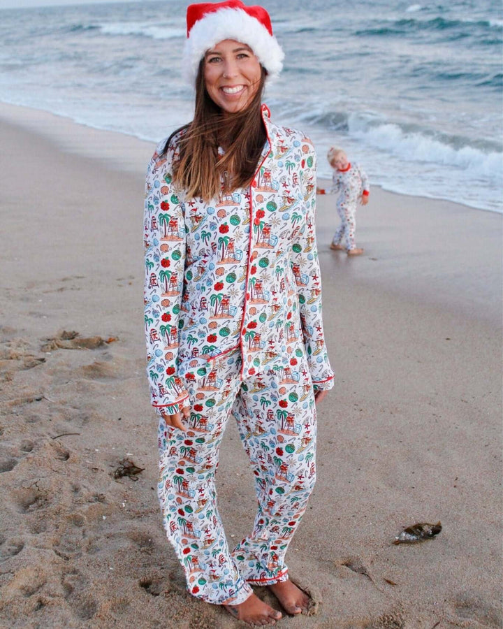 Jolly Waves Adult Unisex Button-Down Pajama Set - Tuck &amp; Char Co.