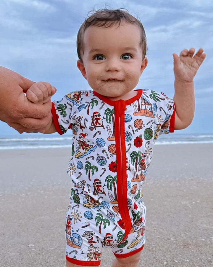 Jolly Waves Baby Shortie Pajamas - Tuck &amp; Char Co.