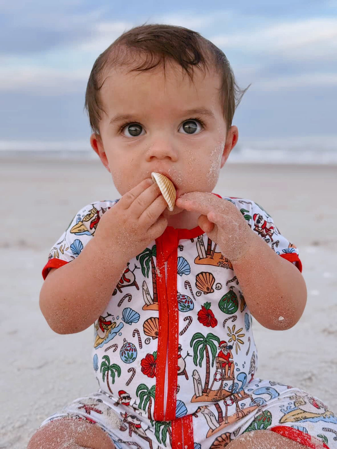 Jolly Waves Baby Shortie Pajamas - Tuck & Char Co.