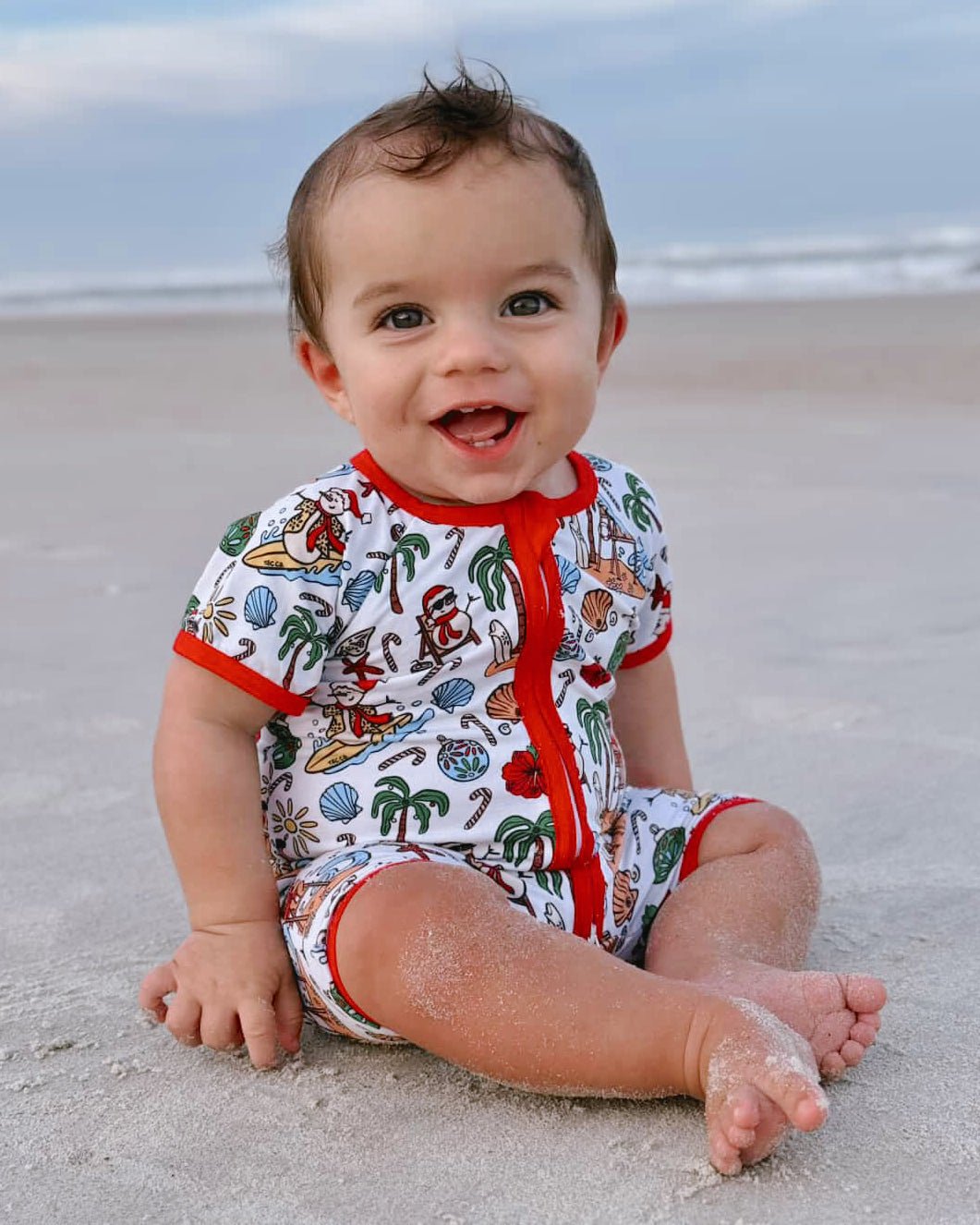 Jolly Waves Baby Shortie Pajamas - Tuck &amp; Char Co.