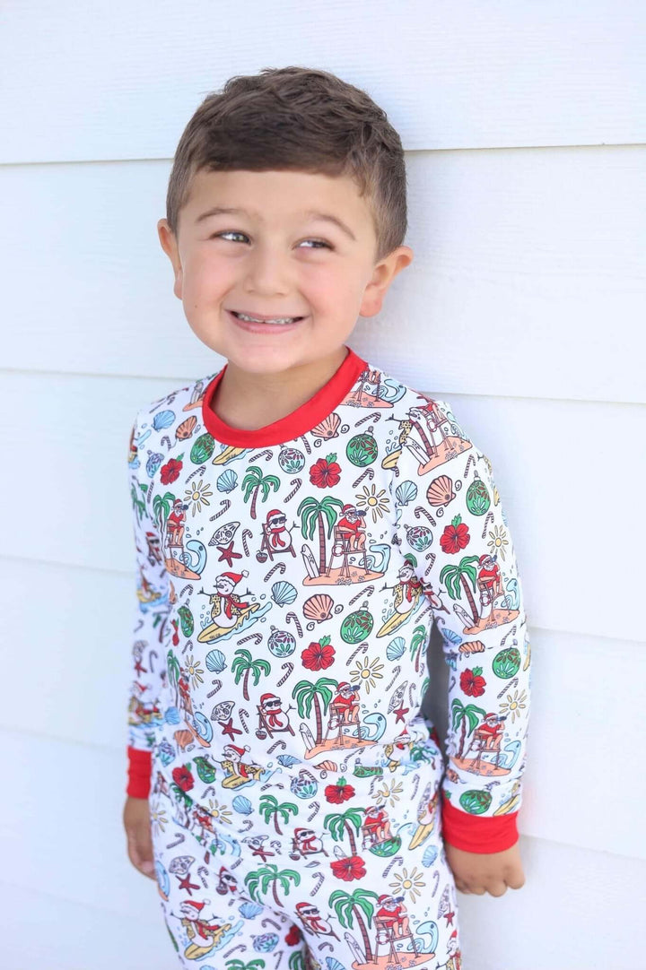 Jolly Waves Bamboo Toddler Two-Piece Pajama Set - Tuck &amp; Char Co.
