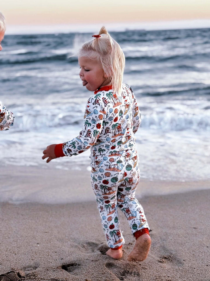 Jolly Waves Bamboo Toddler Two-Piece Pajama Set - Tuck &amp; Char Co.