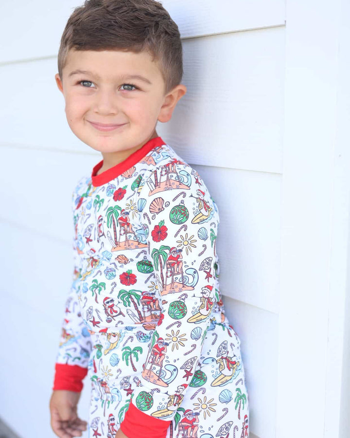 Jolly Waves Bamboo Toddler Two - Piece Pajama Set - Tuck &amp; Char Co.