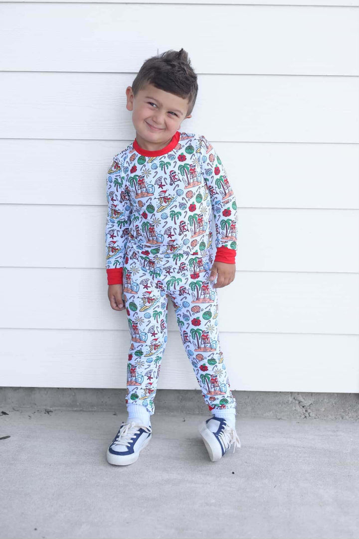 Jolly Waves Bamboo Toddler Two-Piece Pajama Set - Tuck &amp; Char Co.