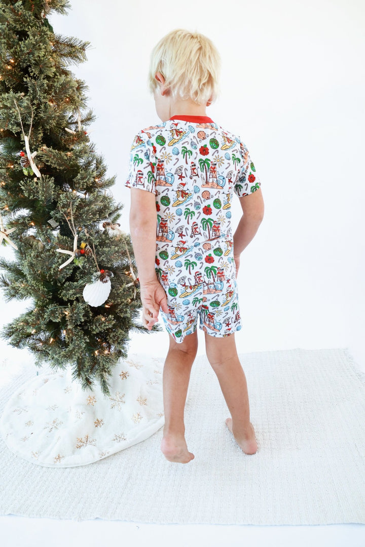 Jolly Waves Bamboo Toddler Two-Piece Pajama Set Shorties - Tuck &amp; Char Co.