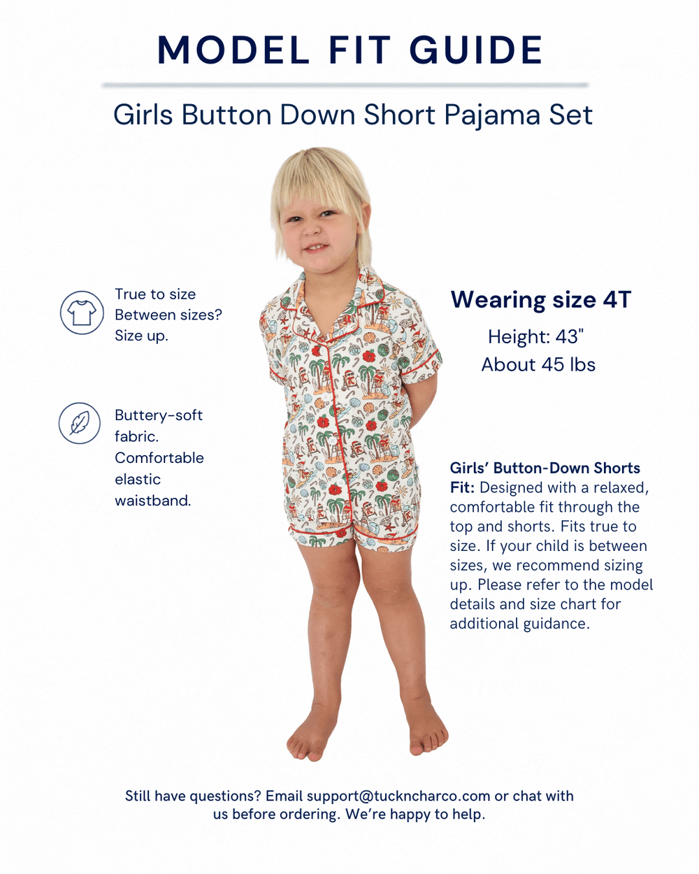 Jolly Waves Girls Button Down Short Pajama Set - Tuck & Char Co.