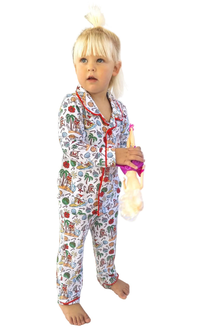 Jolly Waves Kids Unisex Button Down Pajama Set - Tuck &amp; Char Co.
