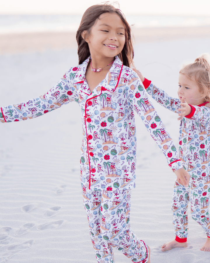 Jolly Waves Kids Unisex Button Down Pajama Set - Tuck &amp; Char Co.