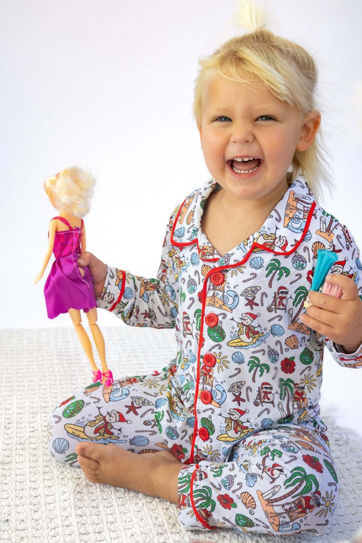 Jolly Waves Kids Unisex Button Down Pajama Set - Tuck &amp; Char Co.
