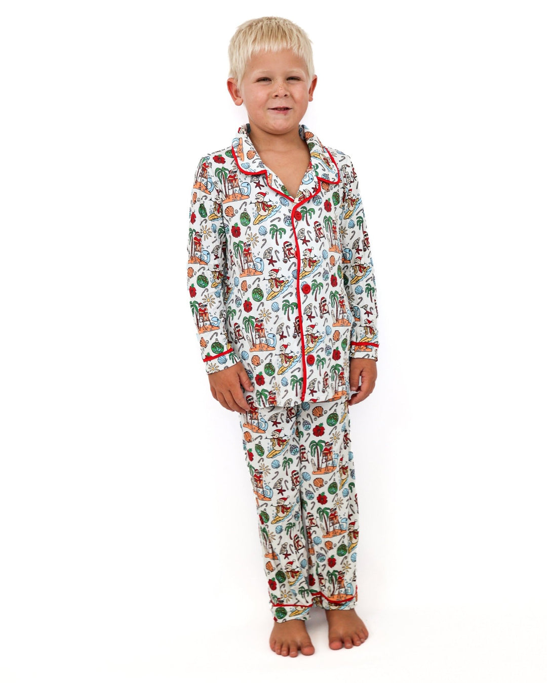 Jolly Waves Kids Unisex Button Down Pajama Set - Tuck &amp; Char Co.