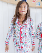 Jolly Waves Unisex Bamboo Long Sleeve Button-Up Pajama Set