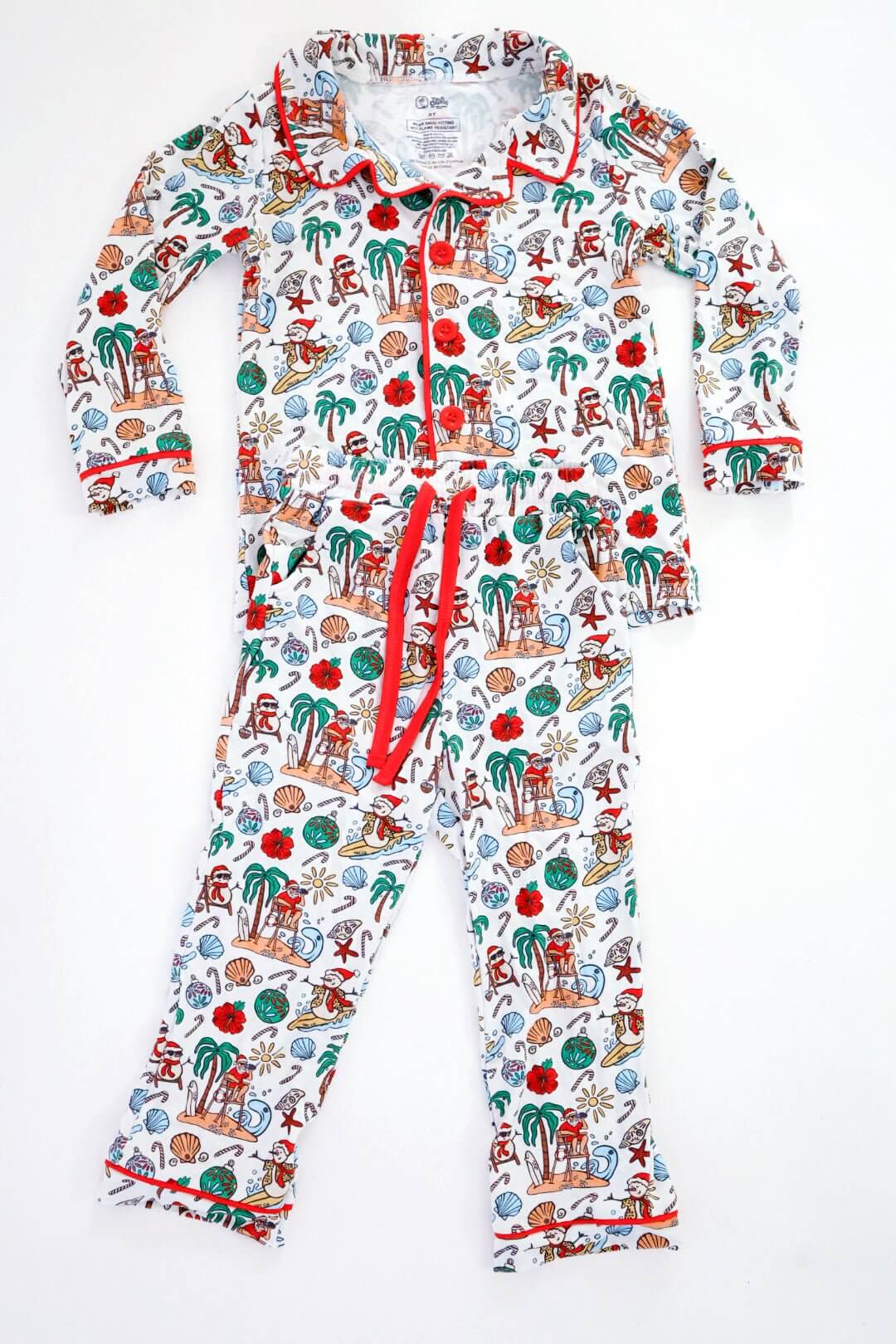 Jolly Waves Unisex Bamboo Long Sleeve Button-Up Pajama Set - Tuck &amp; Char Co.