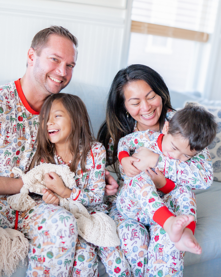 Jolly Waves Unisex Bamboo Long Sleeve Button-Up Pajama Set - Tuck &amp; Char Co.