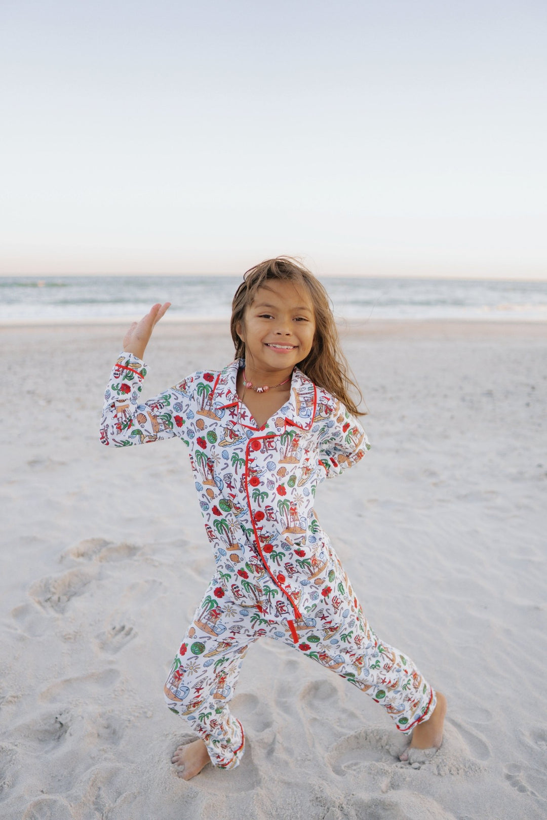 Jolly Waves Unisex Bamboo Long Sleeve Button-Up Pajama Set - Tuck &amp; Char Co.