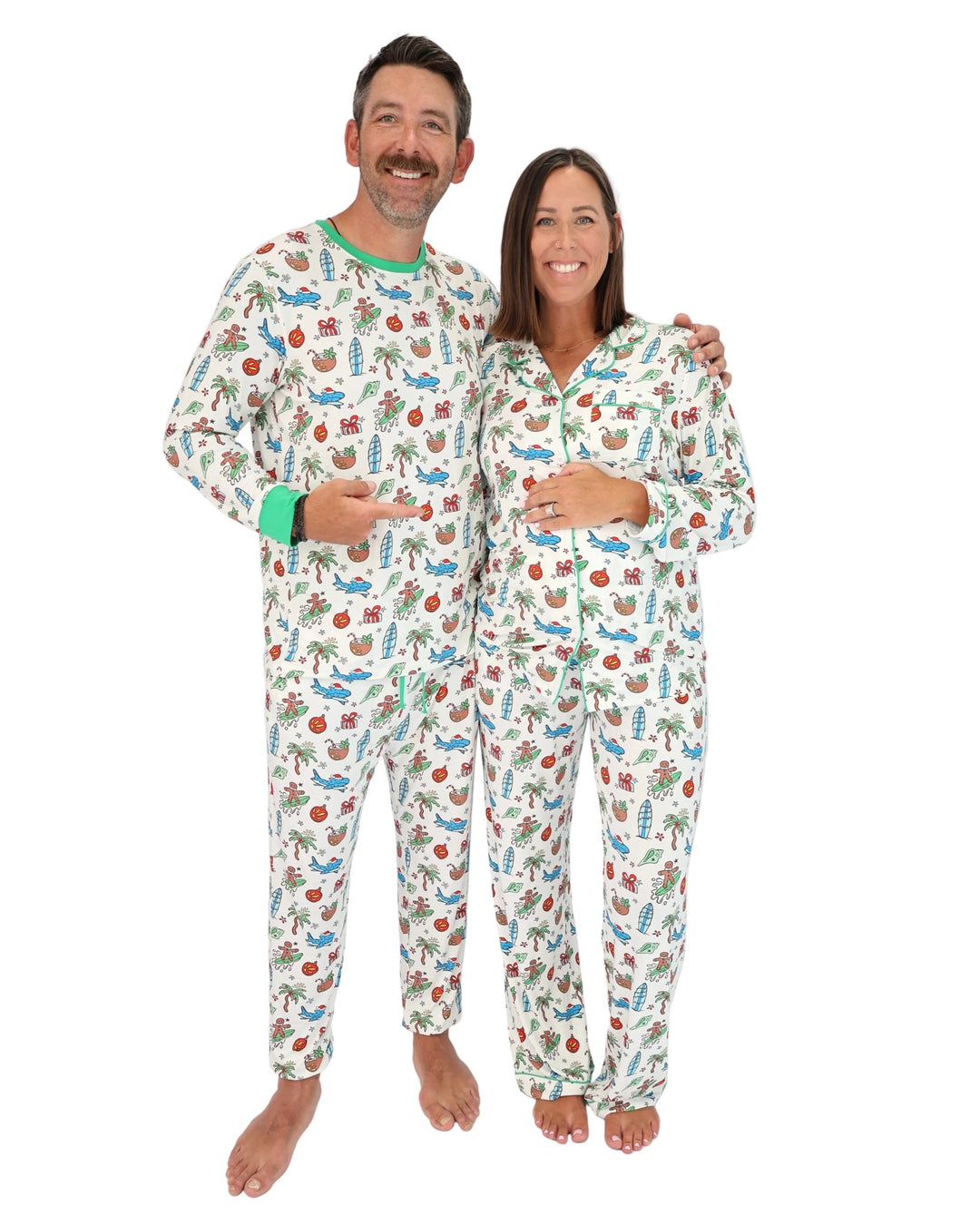 Merry Reef Adult Unisex Button-Down Pajama Set - Tuck &amp; Char Co.