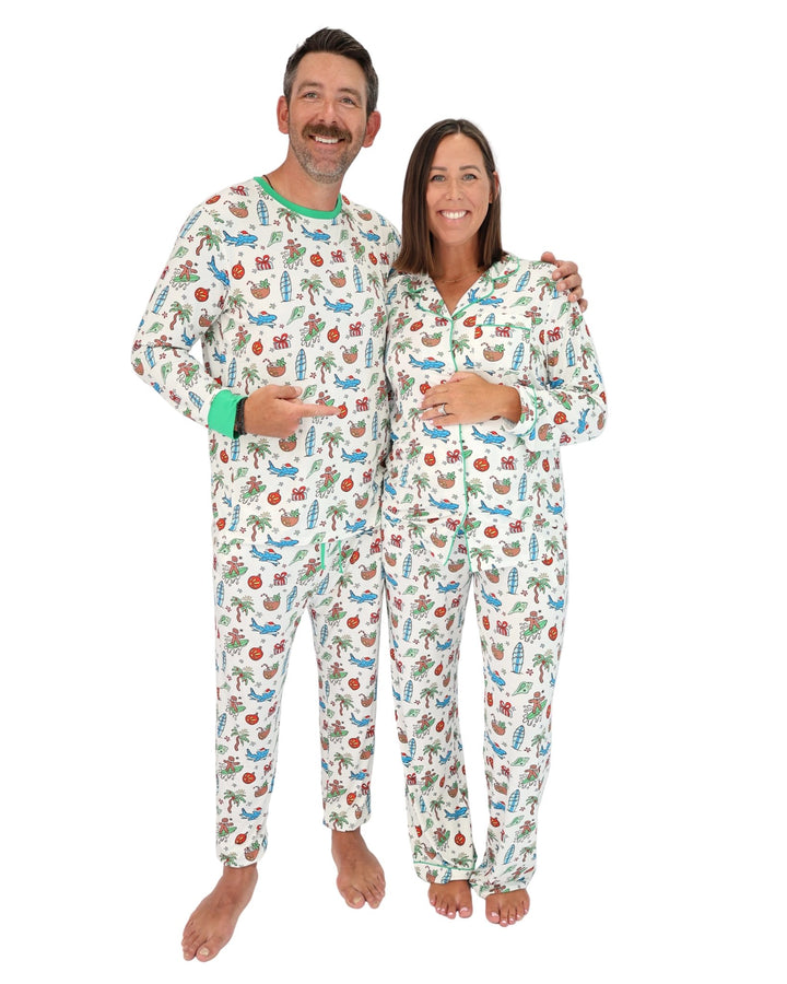 Merry Reef Adult Unisex Button-Down Pajama Set - Tuck &amp; Char Co.