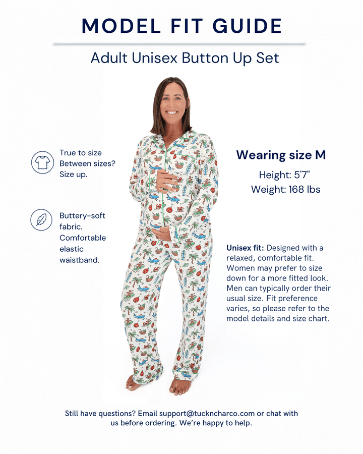 Merry Reef Adult Unisex Button-Down Pajama Set - Tuck &amp; Char Co.