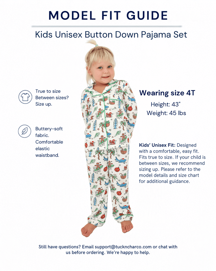 Merry Reef Kids Unisex Button Down Pajama Set - Tuck &amp; Char Co.