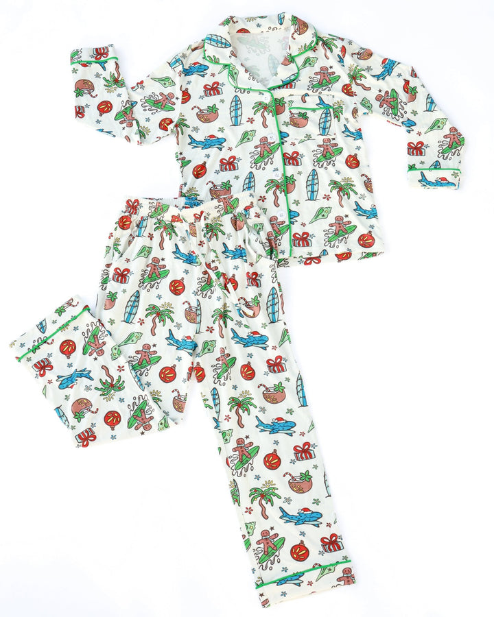 Merry Reef Kids Unisex Button Down Pajama Set - Tuck &amp; Char Co.