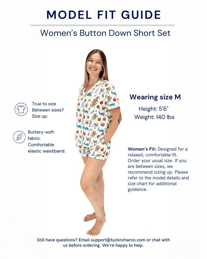 Merry Reef Women’s Button-Up Short Pajama Set - Tuck &amp; Char Co.