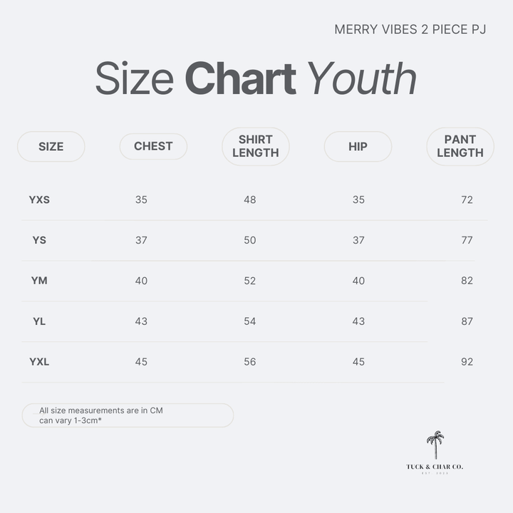 Merry Vibes Bamboo PJ Two Piece Jogger Youth - Tuck &amp; Char Co.