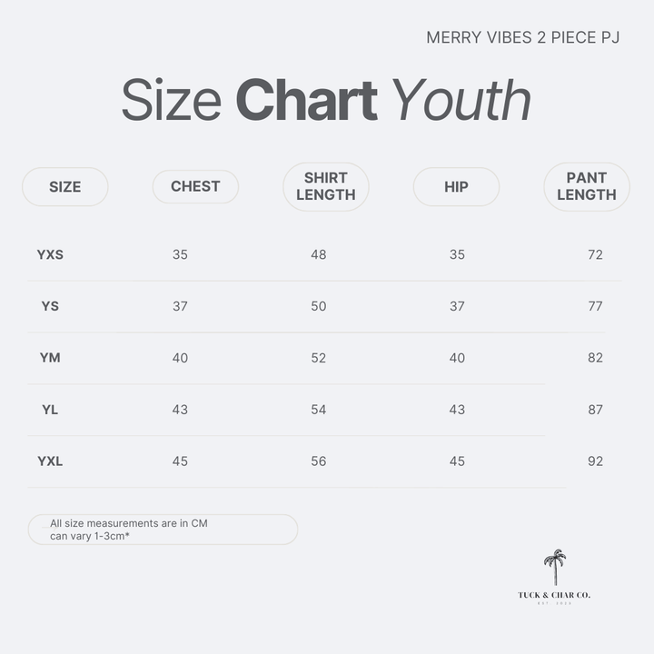 Merry Vibes Bamboo PJ Two Piece Jogger Youth - Tuck &amp; Char Co.