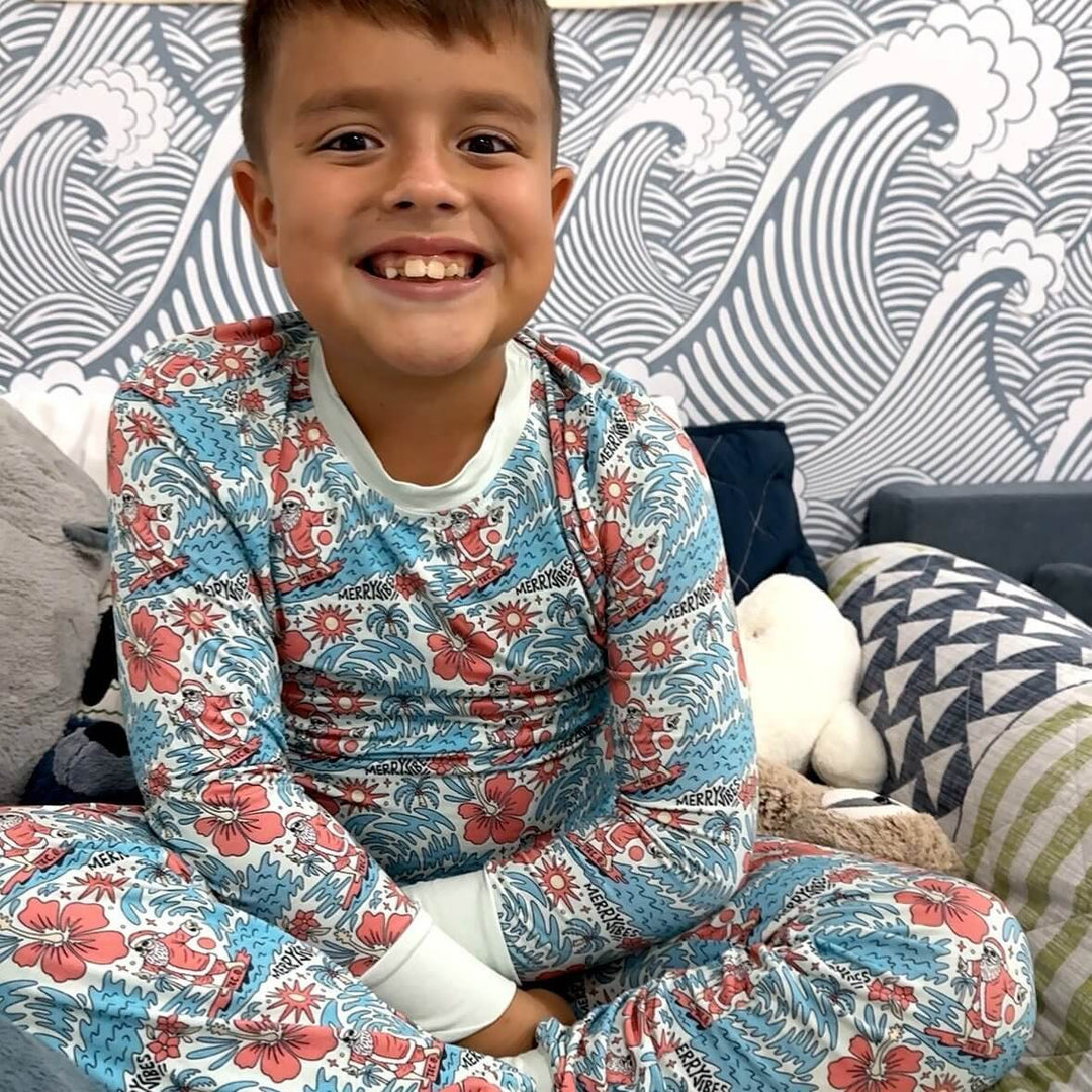 Merry Vibes Bamboo PJ Two Piece Jogger Youth - Tuck & Char Co.